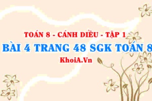 Bài 4 trang 48 SGK Toán 8 tập 1 Cánh Diều